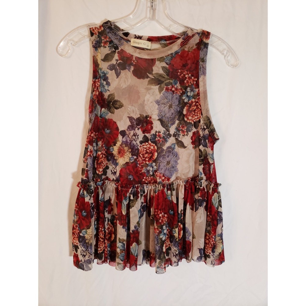 Women's Ginger G Sleeveless Floral Top Size M